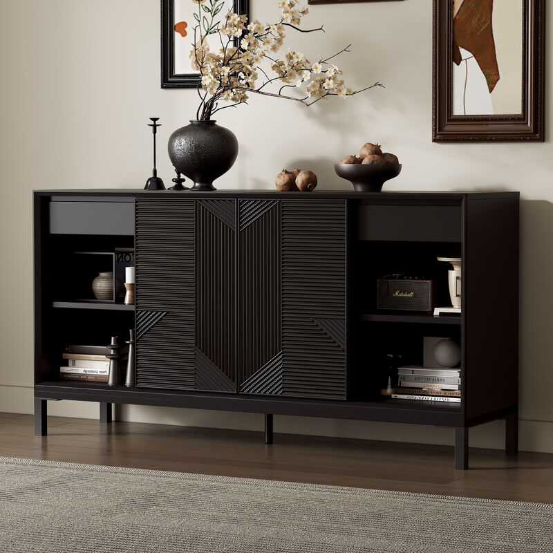 Merax Modern Accent Cabinet with Sliding Doors