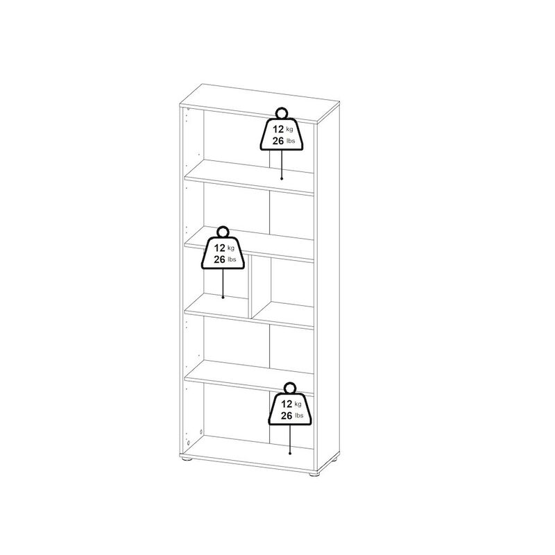 Tvilum 6 Shelf Boockase with 2 Doors, Home Office Storage