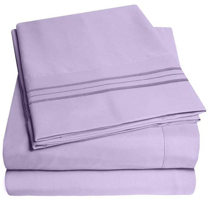 5 Piece Sheet Set, Ultra Soft 1800 Series Collection - Split King, Royal Blue