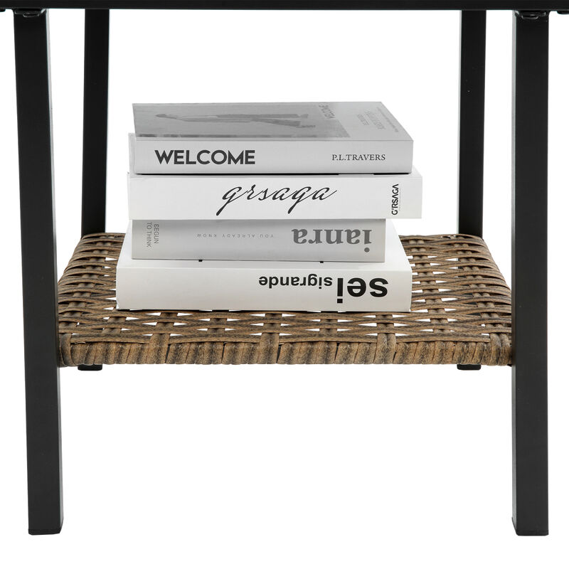3 Pieces Rocking Rattan Set Wholesale Leisure Chair Outdoor Rattan Rocking Chair Set Grey