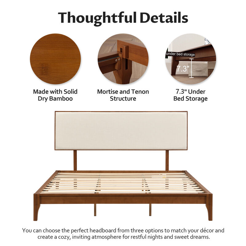 Merax Solid Platform Bed  with Headboard