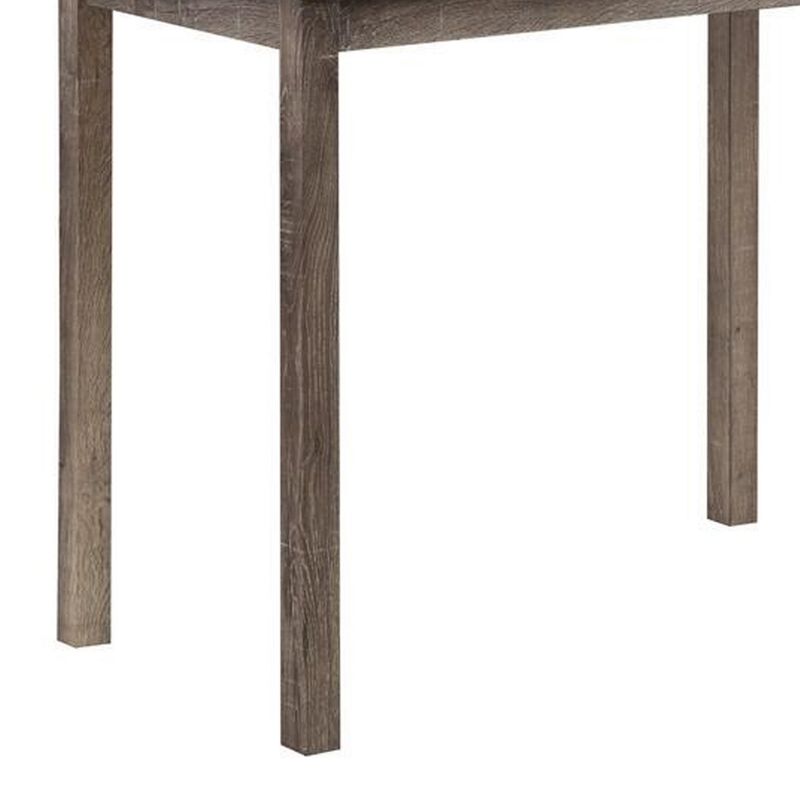 Cora 3 Piece Counter Height Table Set, Deep Tufted Stools, Brown, Beige-Benzara