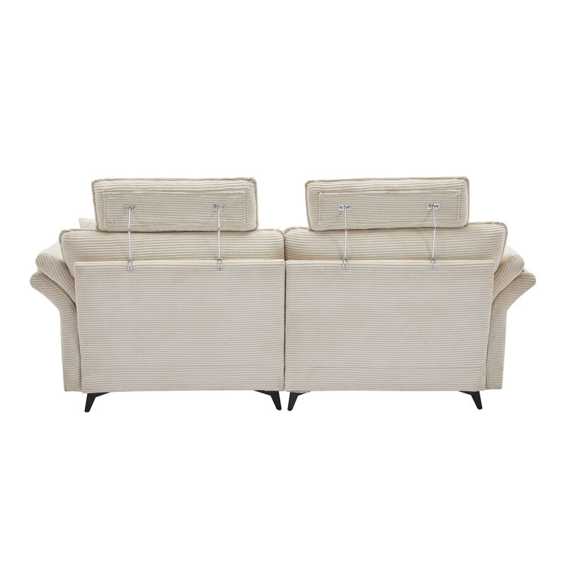 Merax Deep Seat Corduroy Upholstered Sectional Sofa