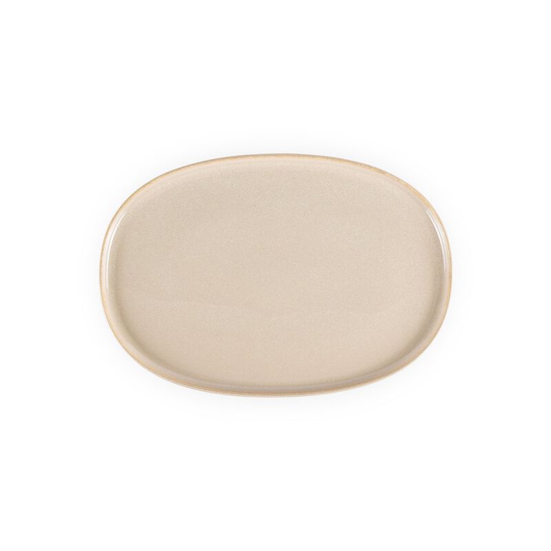 Sand 13" x 9" x h:0.75" Oval Beige Porcelain Platter