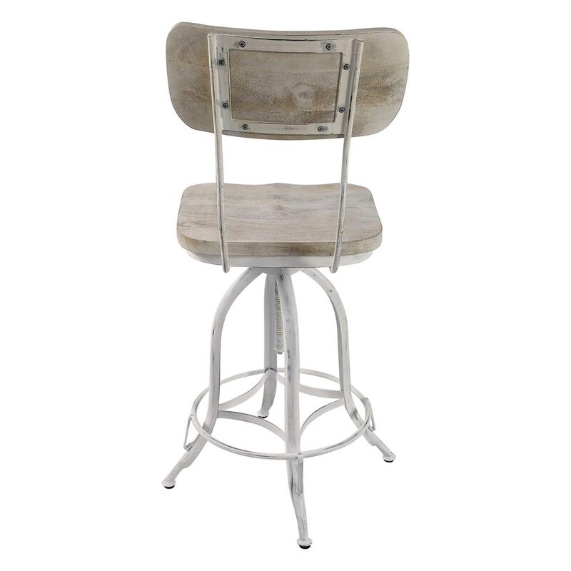 Carolina Living Mason Adjustable Barstool - Whitewash