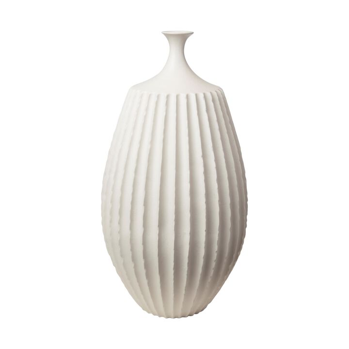 Sawtooth Vase-rustic White-medium