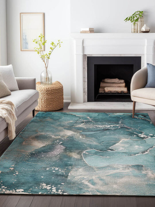 Odyssey OY11 Teal 8' x 10' Rug