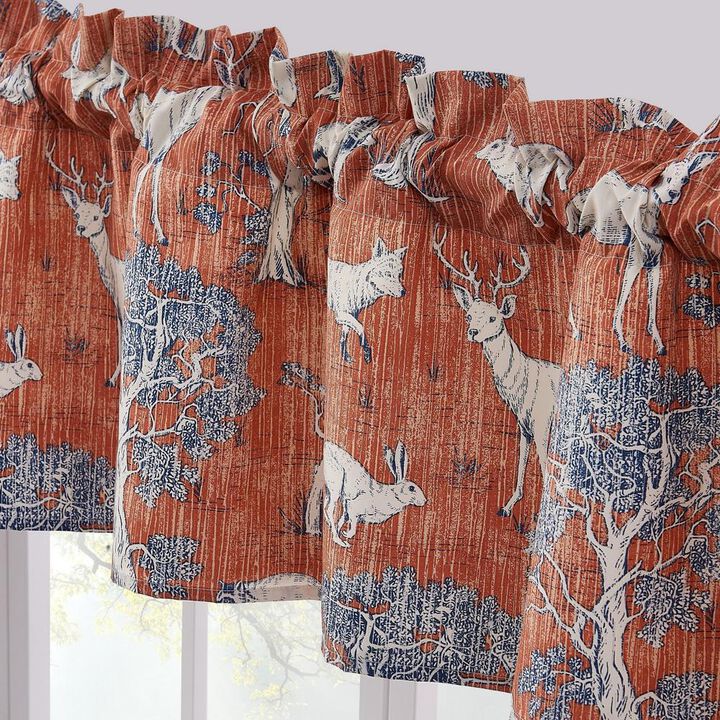 Greenland Home Fashions Barefoot Bungalow Menagerie Window Valance - 84x16", Saffron