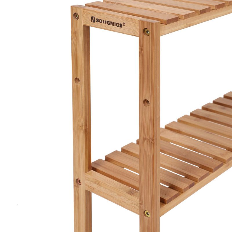 Stylish Adjustable Bamboo 3-Tier Rack for Bathroom, Kitchen, and Living Room Storage Solution