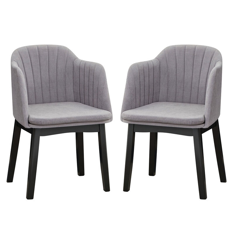 Upholstered Velvet Accent Modern Dining Chairs Set of 2 with Curved Backrests