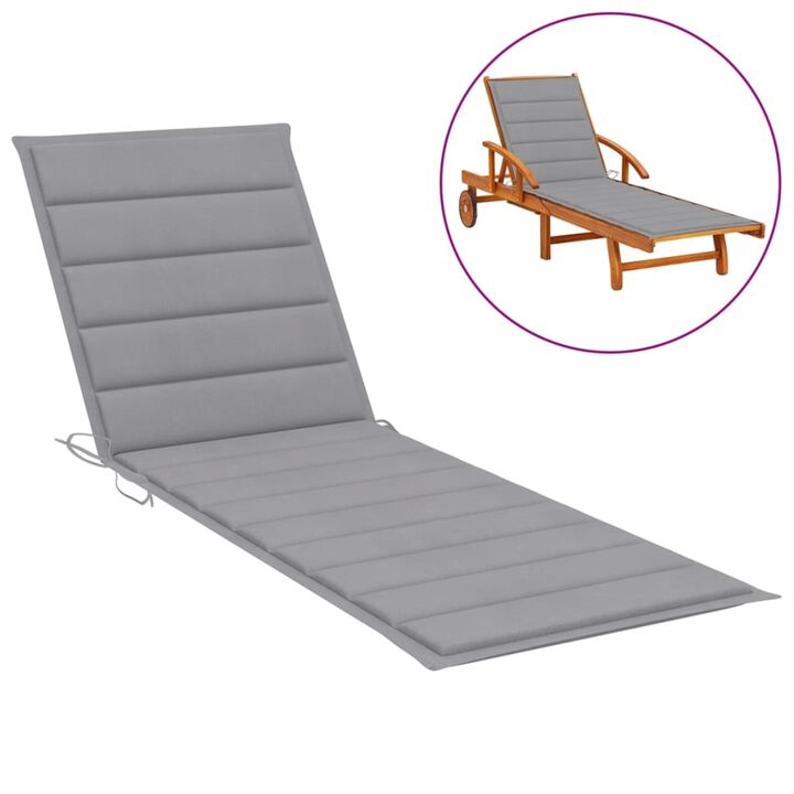 vidaXL Sun Lounger Cushion Gray 78.7"x19.7"x1.6" Fabric