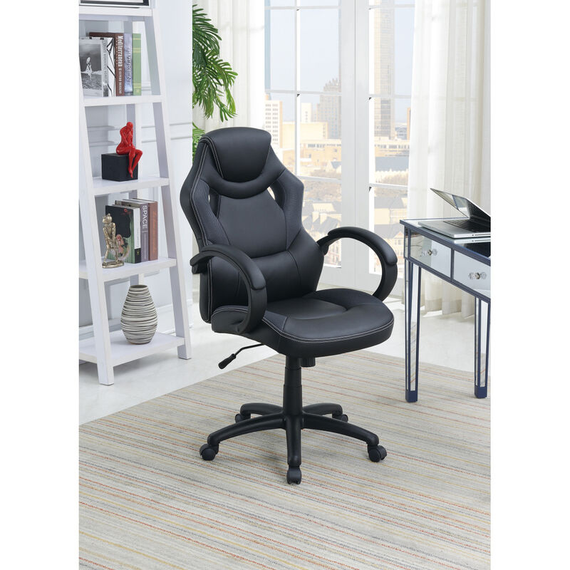 Adjustable Height Executive Office Chair, Black