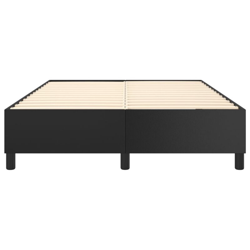 vidaXL Queen Size Box Spring Bed Frame - Faux Leather Upholstery, Plywood and Engineered Wood Construction, Black
