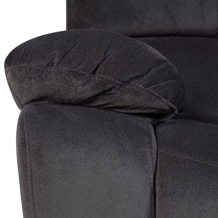 Porter Designs Ramsey Microfiber Reclining Sofa, Gray
