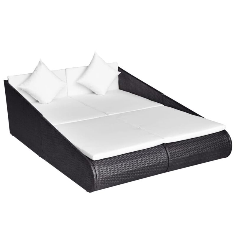 vidaXL Garden Bed Black 79.1"x54.7" Poly Rattan