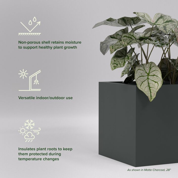 Greenline Fiberglass Jack Medium Indoor/Outdoor Square Cube Planter - 16 in x 16 in x 16 in