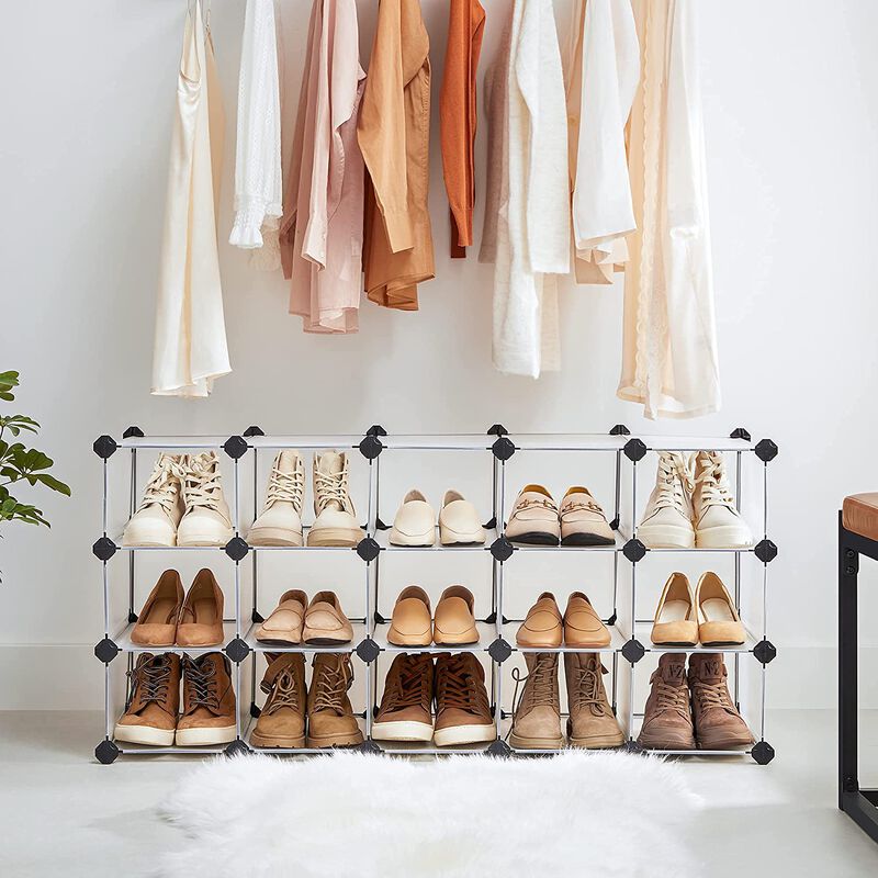 Space-Saving Shoe Rack - Plastic Cabinet Storage Organizer for Entryway, Hallway, and More