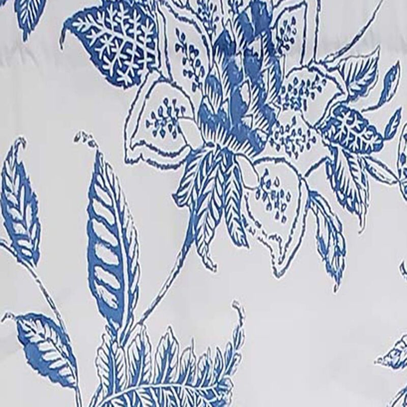 RLF Home Natalia Tailored Valance High Quality Window Treatment 3" Rod Pocket 50" x 14" Cyan Blue/White