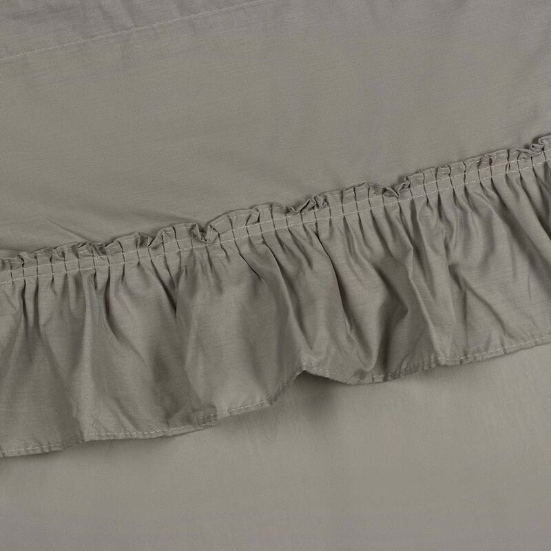 Ellis Stacey 1.5" Rod Pocket High Quality Fabric Solid Color Window Ruffled Filler Valance 54"x13" Grey