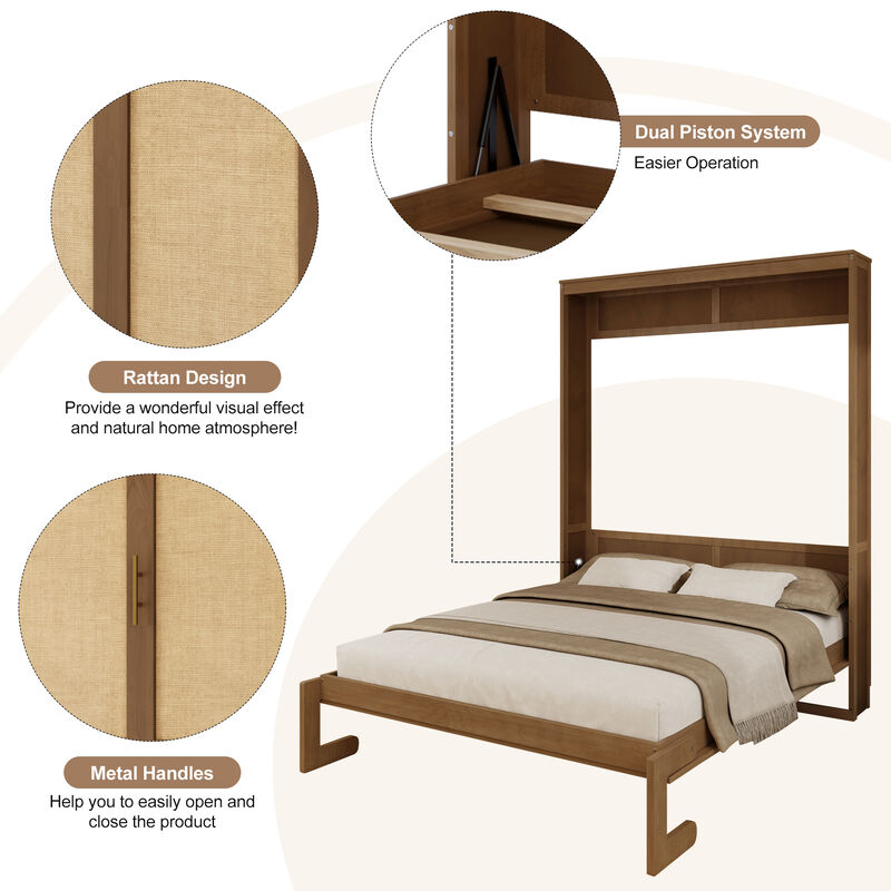 Merax Murphy Bed Cabinet for Guest Room for Bedroom, Guest Room, Home Office