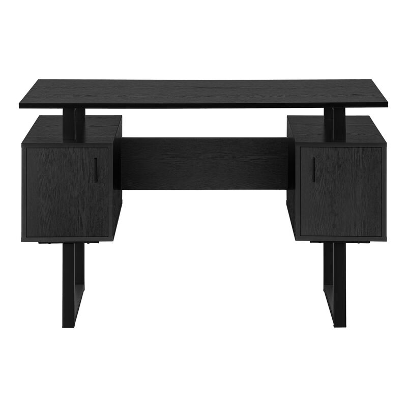 Monarch Specialties I 7606 Computer Desk, Home Office, Laptop, Storage, 48"L, Work, Metal, Laminate, Black, Contemporary, Modern