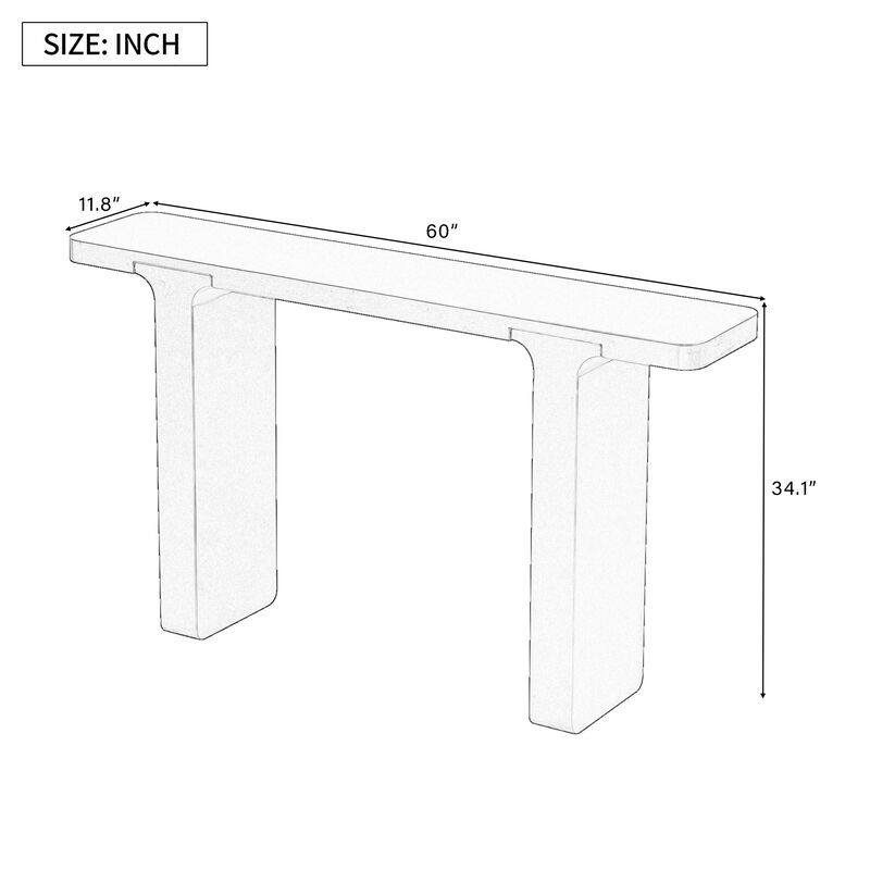 Merax Elegant Acacia Veneer Entryway Console Table