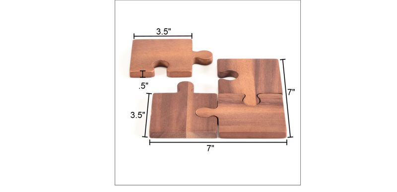 Puzzle Piece Coasters -s/4