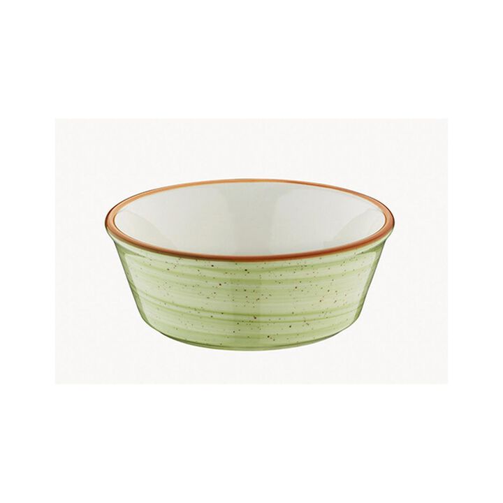 Therapy dia.4.75" h:1.75" 10 oz. Round Green Porcelain Bowl (Set of 4)