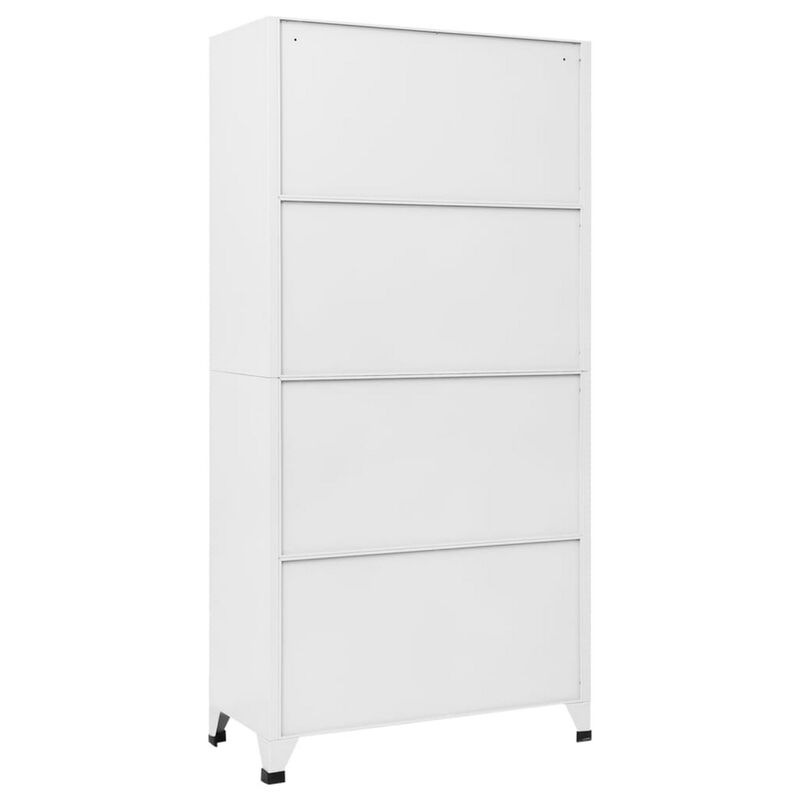 Rim 12 Locker Cabinet with Storage Compartments, Slate Gray Steel - Benzara