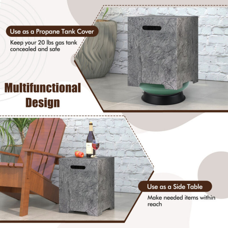 50 000 BTU Fire Pit Table Set with Hideaway Tank Holder and Lava Rocks