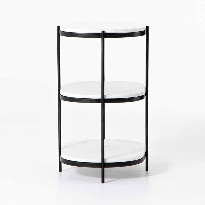 Felix Oval Nightstand in Hammered Grey