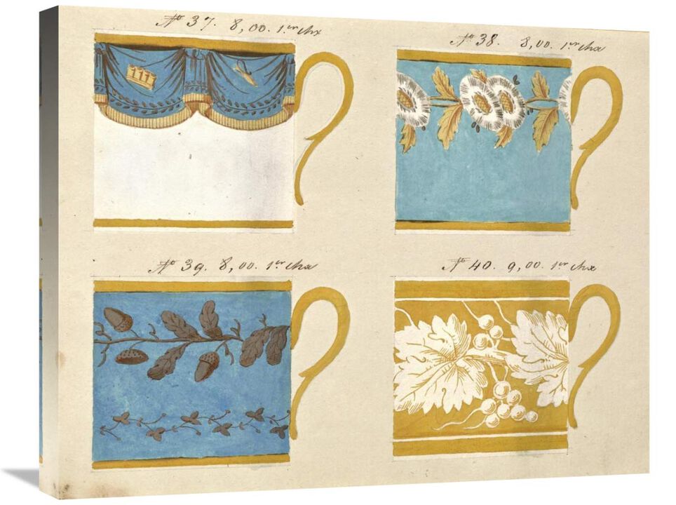 Quatre tasses du 1er choix, ca. 1800-1820-Canvas Art-28x22