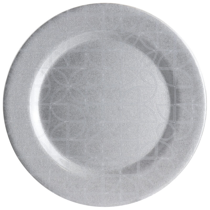 Laurie Gates California Designs Summer Bloom 12 Piece Melamine Dinnerware Set in Silver