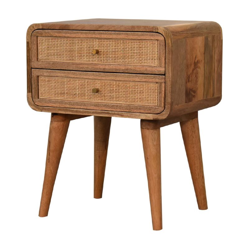 Artisan Furniture Larrisa Woven 2 Drawers Solid Wood Nightstand