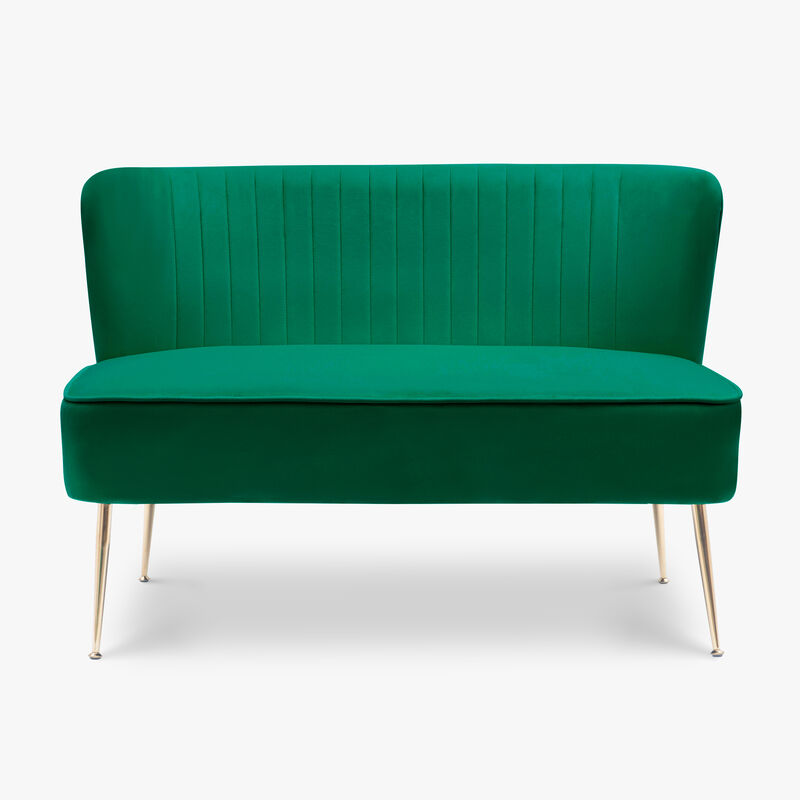 WestinTrends Mid Century Modern Tufted Velvet Loveseat Sofa and Chair Set
