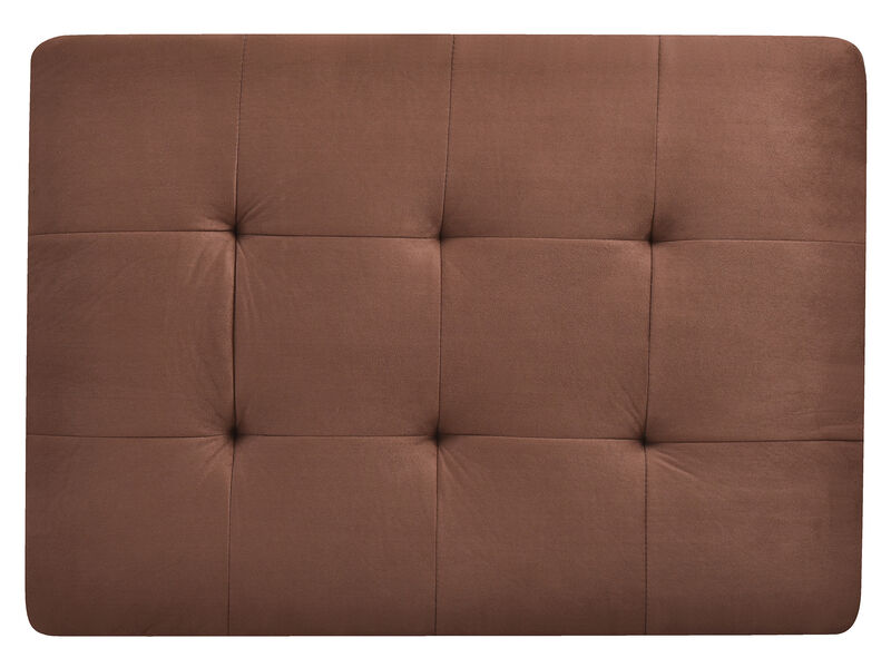 Pounder Chocolate Faux Leather Upholstered Ottoman
