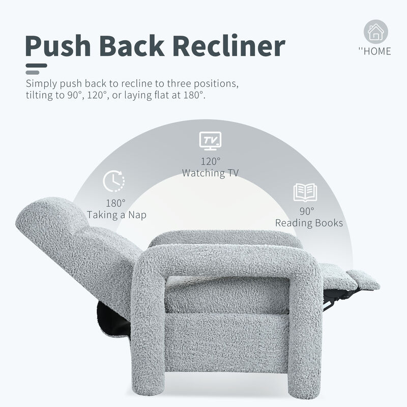 Merax Push Back Teddy Recliner Armchair
