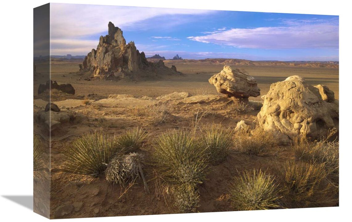 Church Rock, eroded volcanic plug, Monument Valley, Arizona-Canvas Art-16x12