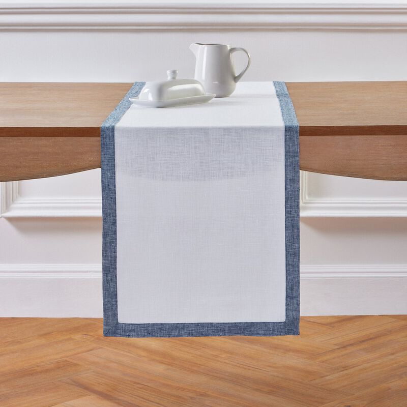 Solino Home 100% Pure Linen Table Runner 14 x 72 Inch | Classic