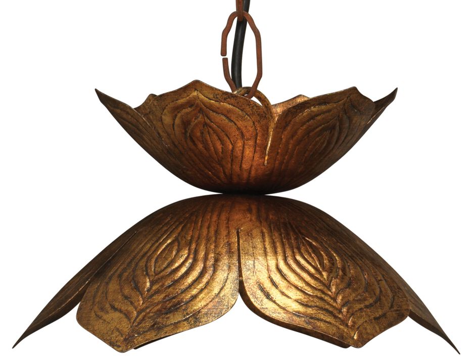 Flowering Lotus Iron Pendant