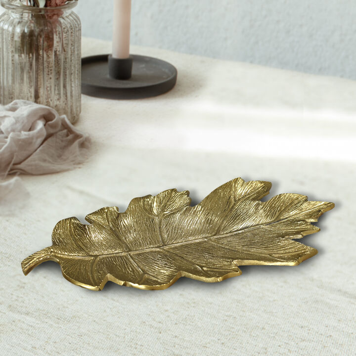 Handmade Decorative Gold Color Coated 8.26 x 4.13 x 0.9 Inches Aluminium Tray 053AB BBH Home's