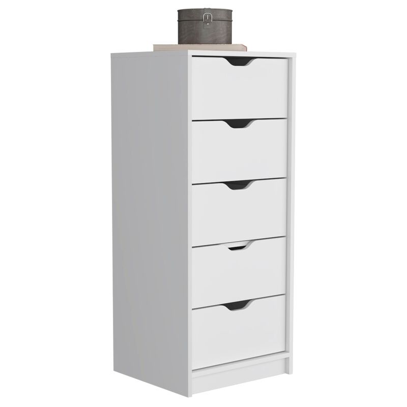 DEPOT E-SHOP Houma 5 Drawers Narrow Dresser, Slim Storage Chest of Drawers