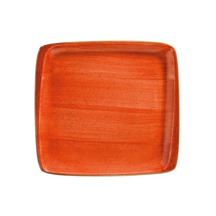 Terracota 8.5" x 8" Square Terracotta Porcelain Plate (Set of 2)