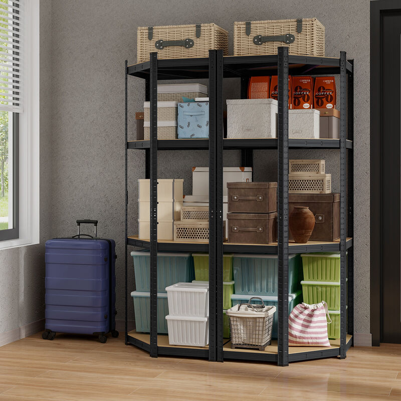 4-Tier Corner Shelving Unit Adjustable Garage Storage Utility Rack for Warehouse