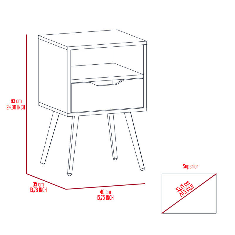 Streamdale Haverson 1-Drawer 1-Shelf Nightstand Dark Walnut