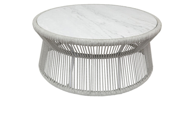 Miami Coffee Table with Honed Cararra Marble Top