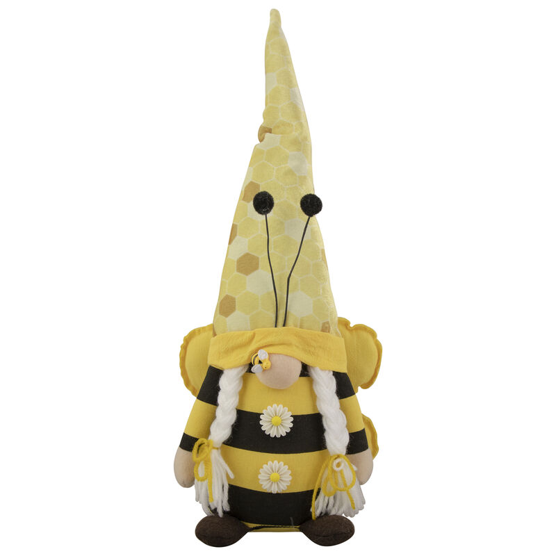 16" Black and Yellow Springtime Bumblebee Girl Gnome Figure