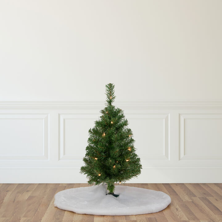 2' Pre-Lit Oakridge Noble Fir Artificial Christmas Tree  Clear Lights