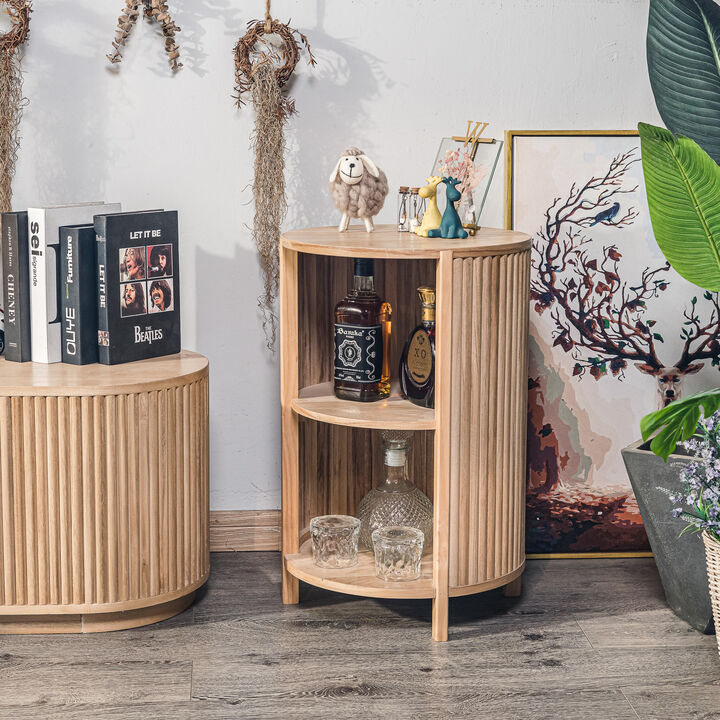 Bedside Table Night Stand Natural Wood