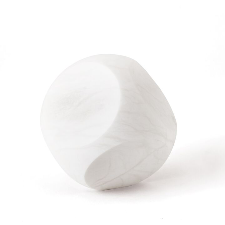 Square Alabaster Object-White